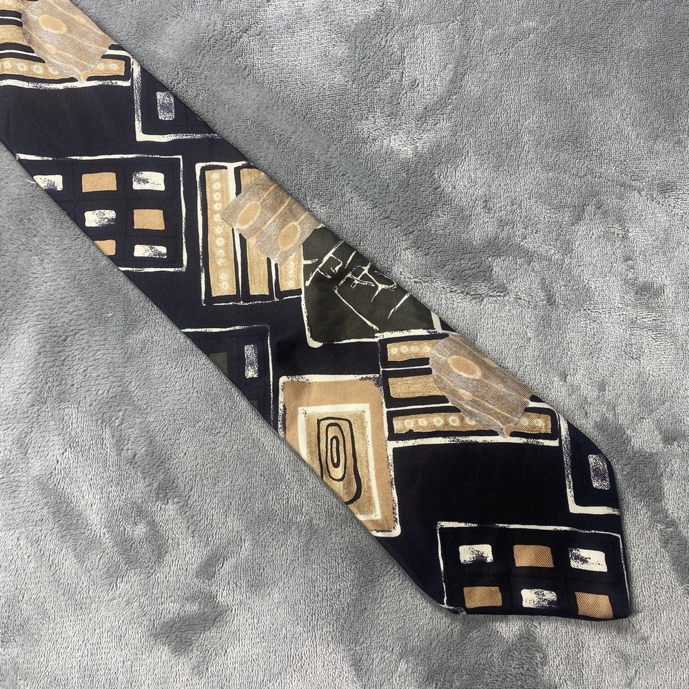 Bellini Tie Mens One‎ Size Multicolor Abstract Geometric 100% Silk Woven